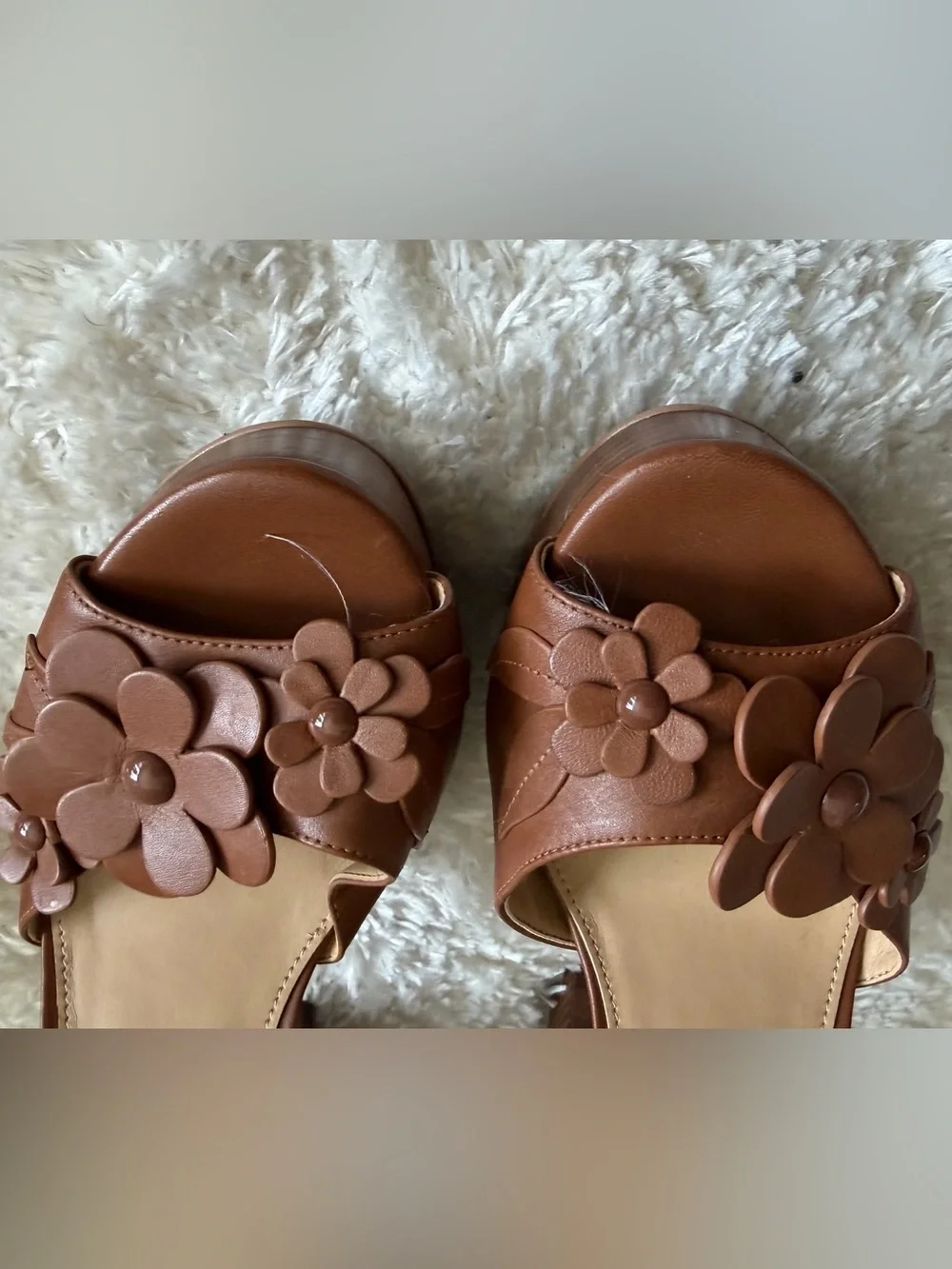 MICHAEL Michael Kors Brown Floral Platform Sandals with Ankle Strap